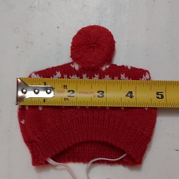 Cat Christmas Snowflake Scarf & Hat Set Costume for Small Pets Puppy, Red Small - Picture 7 of 9